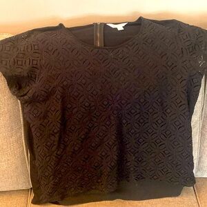 Black top. Textured on top with liner